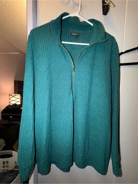torrid Teal Ribbed Half-Zip Pullover